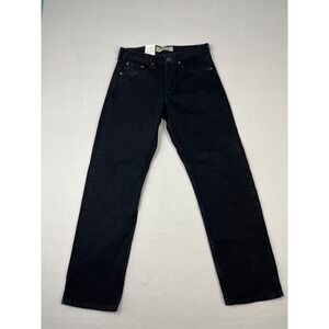 Wrangler Authentics Jeans Mens 30x30 Black Relaxed Fit Straight Leg Dark Wash